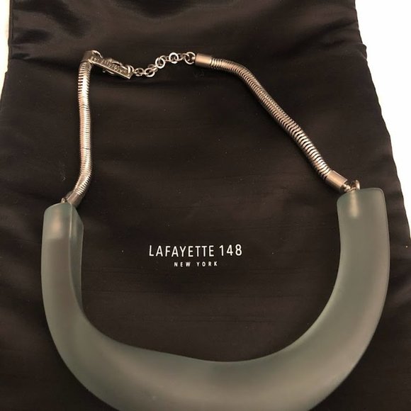 Lafayette 148 Lucite Necklace - Muted Green in color - Weight-114 Grams - Picture 4 of 7